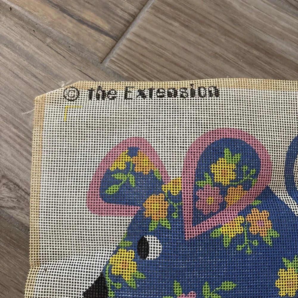 Vintage The Extension Calico Mouse canvas pattern New